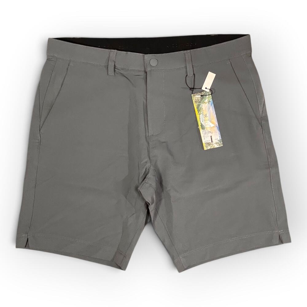KYODAN Golf Shorts Dark Grey Size 34" Waist side zip Comfort Wide Waist Band